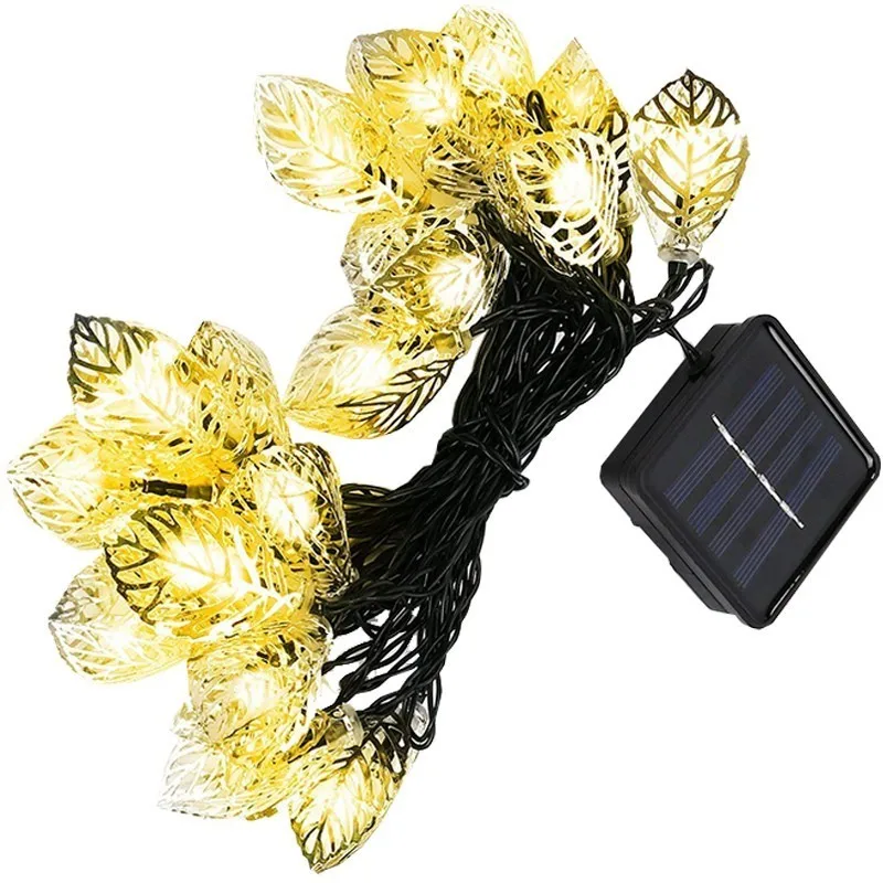 20 светодиодных персонализированных железных листьев гирлянды для улицы дома