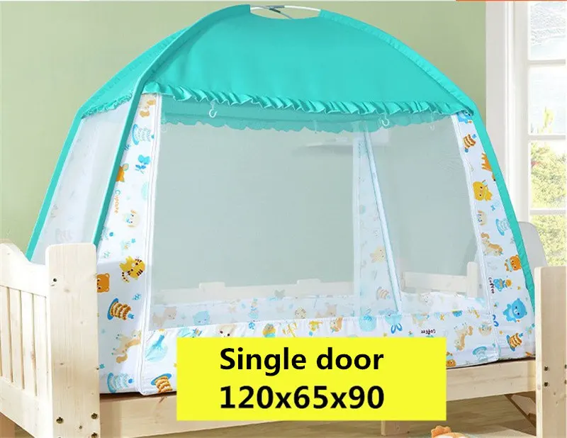 lanse 120x65x90cm Детская противомоскитная сетка для мальчиков и девочек, тент, навес, детская кровать, анти-падение, шифрование, дно, детский 1,2 м, покрывало, сетка - Цвет: lanse 120x65x90cm