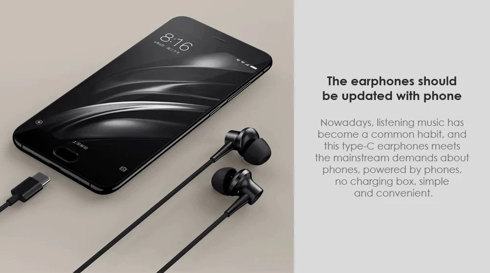 Xiaomi ANC наушники с шумоподавлением наушники-вкладыши usb type-C версия гибридные наушники с микрофоном для мобильного телефона