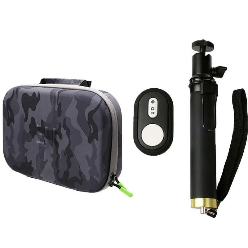 monopod with bag Чехол для переноски EVA Box сумка для хранения+ палка для селфи монопод для Xiaomi Yi 4k 2 xiaoyi аксессуары для спортивной экшн-камеры - Цвет: monopod with bag