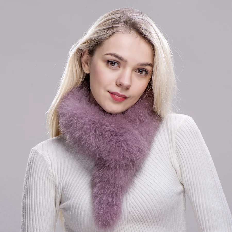 

ZDFURS* Genuine real Fox Fur Scarf 100% Real Fox Fur Collar Fur Ring Muffler Women Fur Stole Neck Warmer 17 Colors