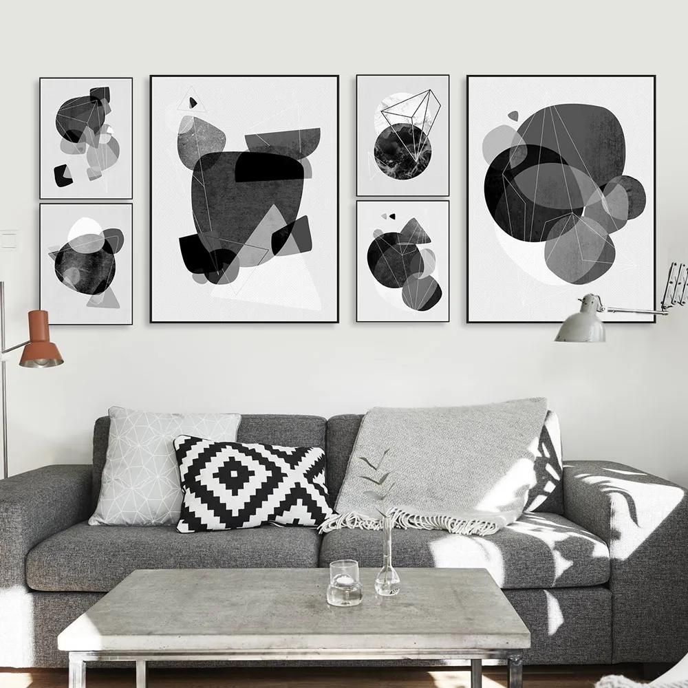 Современная Абстрактная красочная геометрическая форма постер A4 скандинавский