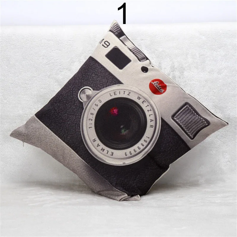 Винтажная фотокамера Чехол на подушку с принтом 45x45 см льняная наволочка для
