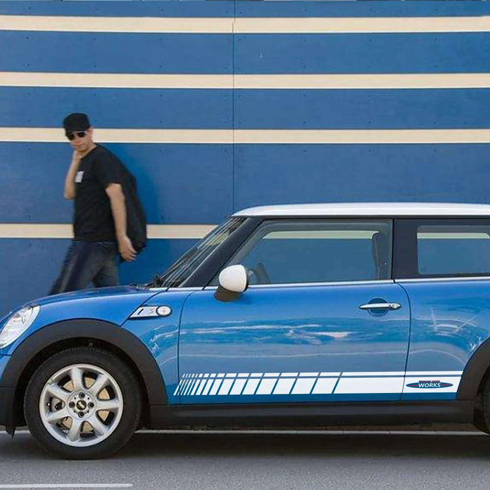 Наклейки JCW на дверь автомобиля наклейки в полоску для мини-хэтчбека John Cooper Works R56