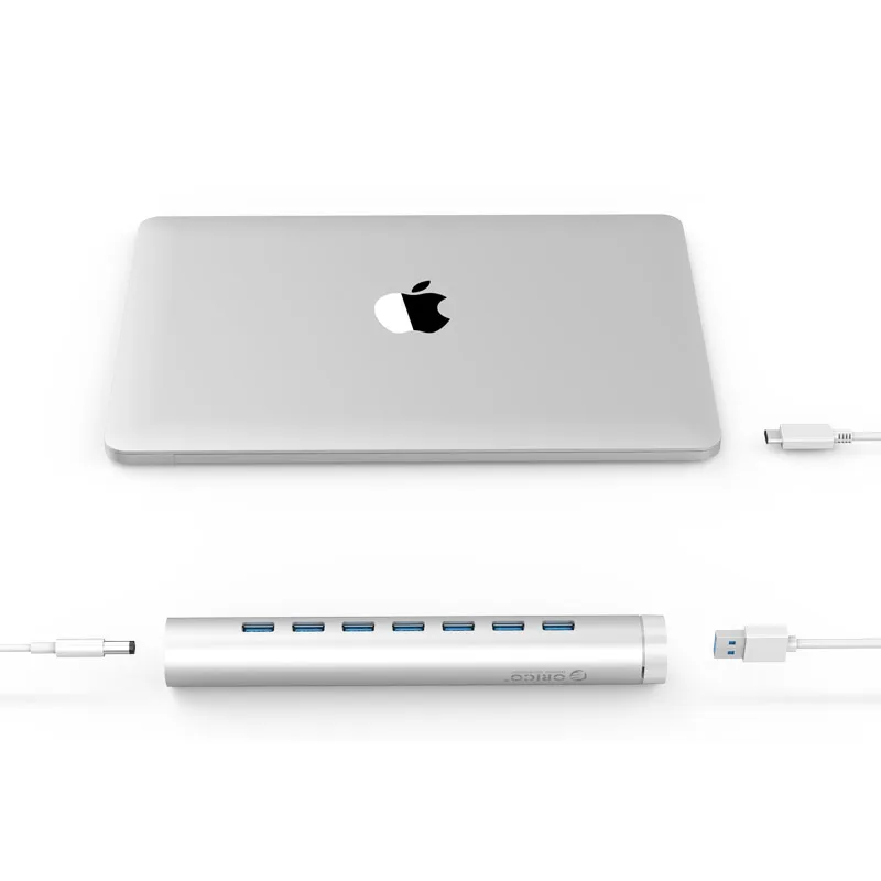 ORICO ARH7 U3 SV алюминиевый Mac 7 портов USB3.0 концентратор для ноутбука Apple MAC идеально
