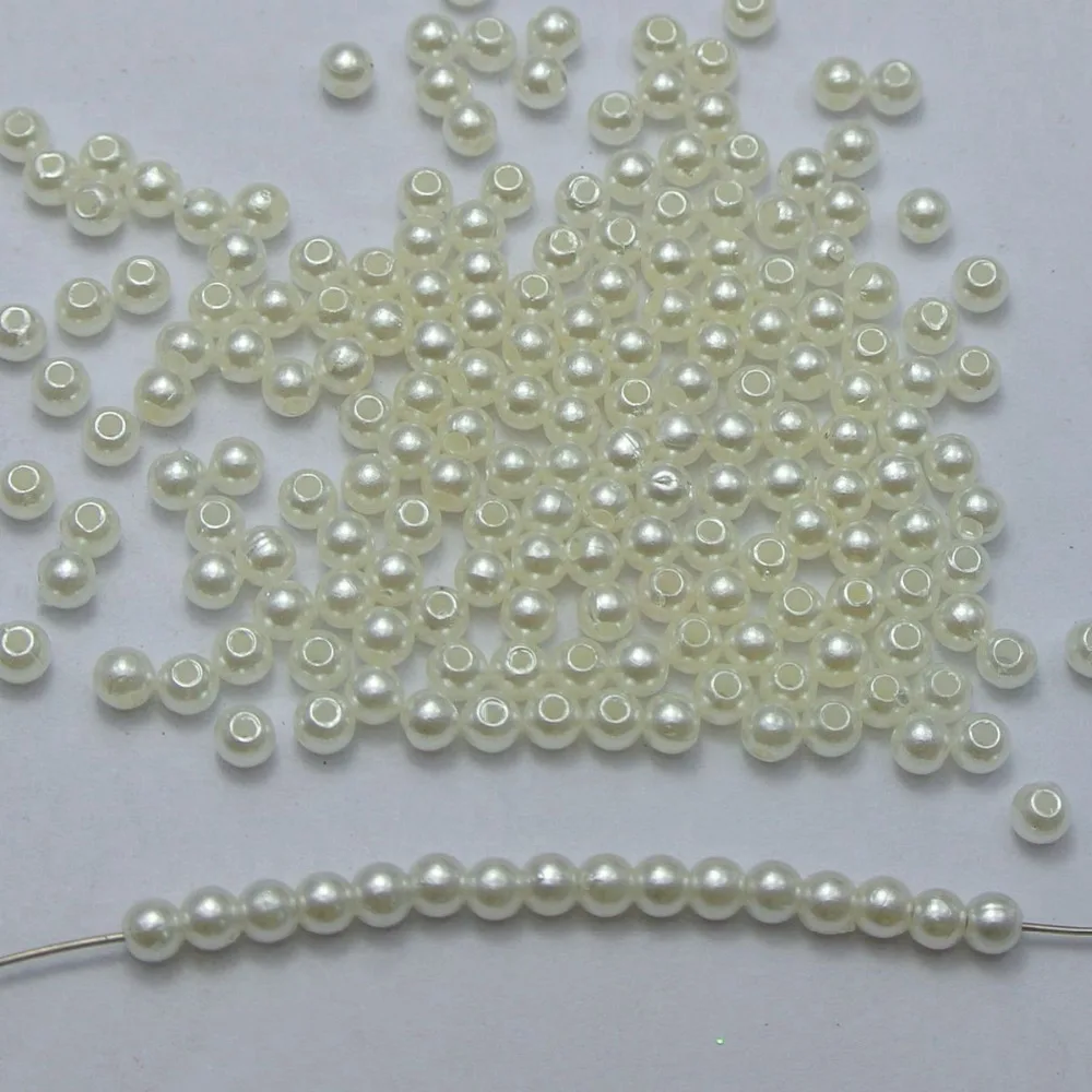 1000 шт. 4 мм пластиковый искусственный жемчуг круглые бусины имитация жемчуга