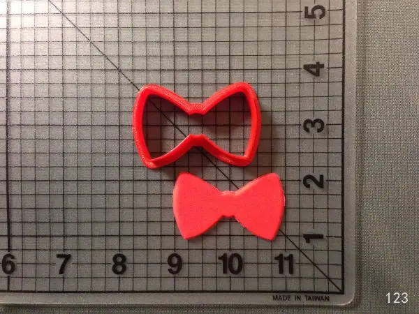 Изготовленный На Заказ 3D напечатанный набор формочек для печенья, набор для украшения торта с галстуком и стрелкой - Цвет: bow tie 4 inch