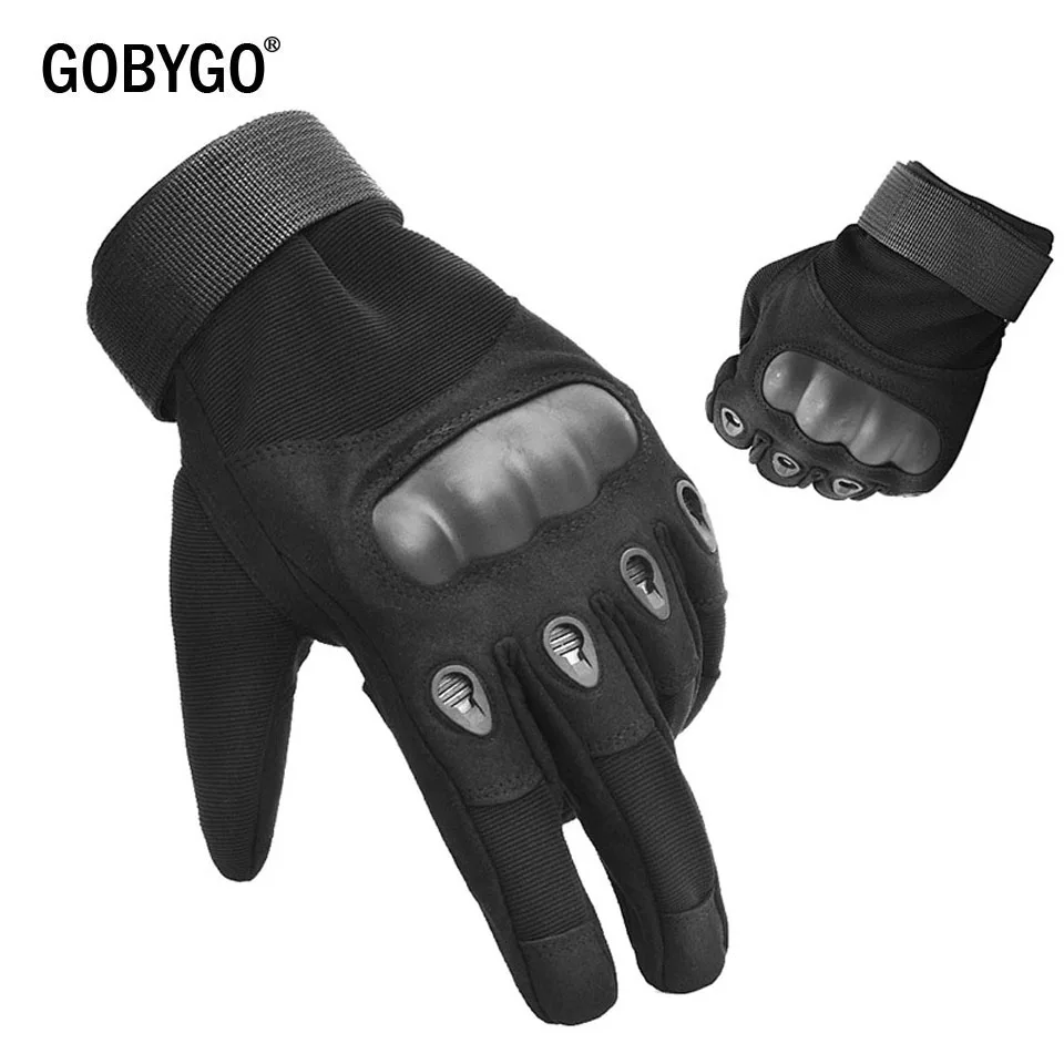 Black GOBYGO военные армейские тактические перчатки Боевые с твердыми костяшками Спортивная охотничья Охота Альпинизм Мотоцикл Велоспорт Мотоциклетные Перчатки - Цвет: Black