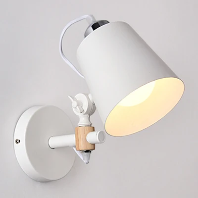White no bulbs Настенные светильники черного/белого цвета, настенный светильник для фойе, прикроватный светильник для чтения, креативный светильник-бра, Домашний Светильник, деревенские бра - Цвет абажура: White no bulbs
