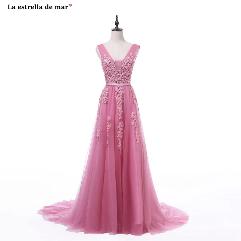 Vestido verde esmeralda новые тюлевые бисерные сексуальные V шеи линии Зеленый Белый Розовый бордовые платья для подружки невесты длинные abendkleide