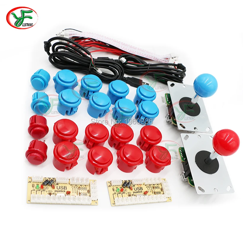 2 игрока с нулевой задержкой Джойстик Аркада + LED USB энкодер 20 копировальных кнопок