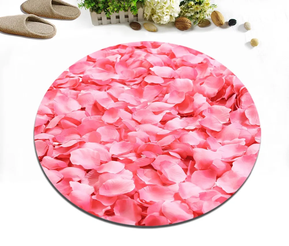Романтичные свежие розовые лепестки роз комнатные круглые напольные подушки для