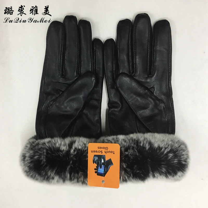 Перчатки для сенсорных экранов женские теплые перчатки из натуральной кожи