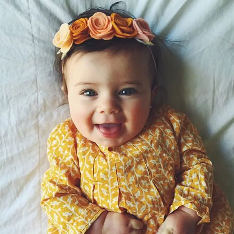 Повязка на голову с цветами для новорожденных девочек повязка аксессуары волос |