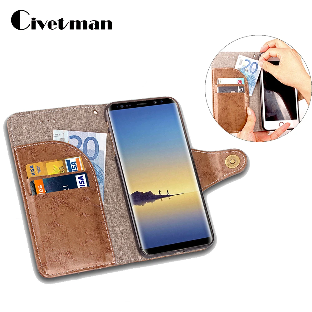 Чехол для телефона Samsung Galaxy Note 8 N950F флип чехол в стиле ретро из искусственной кожи