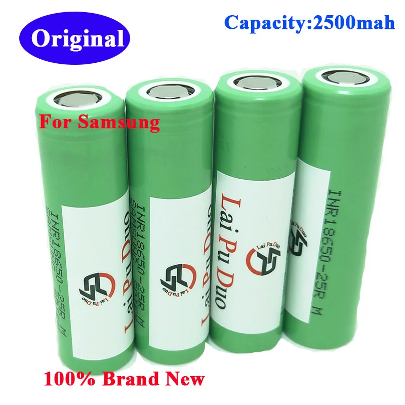 4 шт/1 лот оригинальное для Samsung 18650 2500 мА/ч INR18650 25RM 3 7 V ионно литиевая 20A разрядки 25R