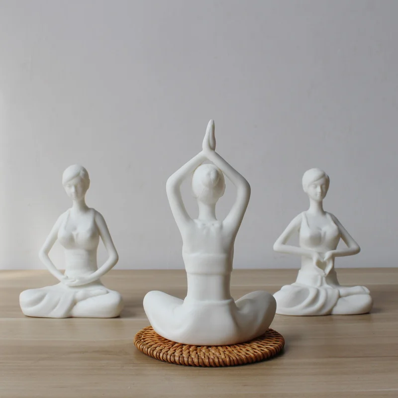 

Creative Yoga Figure Ceramic Handicraft Decoration Office Living Room Home New Chinese Decoration