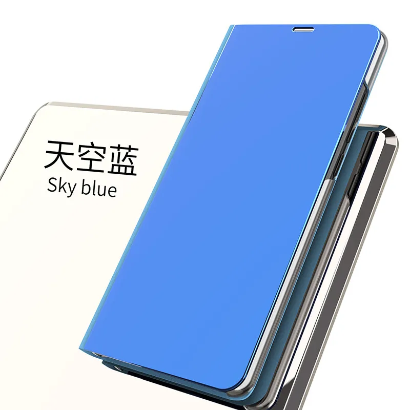 Синий Зеркальный чехол для samsung Galaxy A8S SM-G8870, флип-чехол s, кожаный+ пластиковый чехол-книжка, стильный защитный чехол для samsung A8 S - Цвет: Синий
