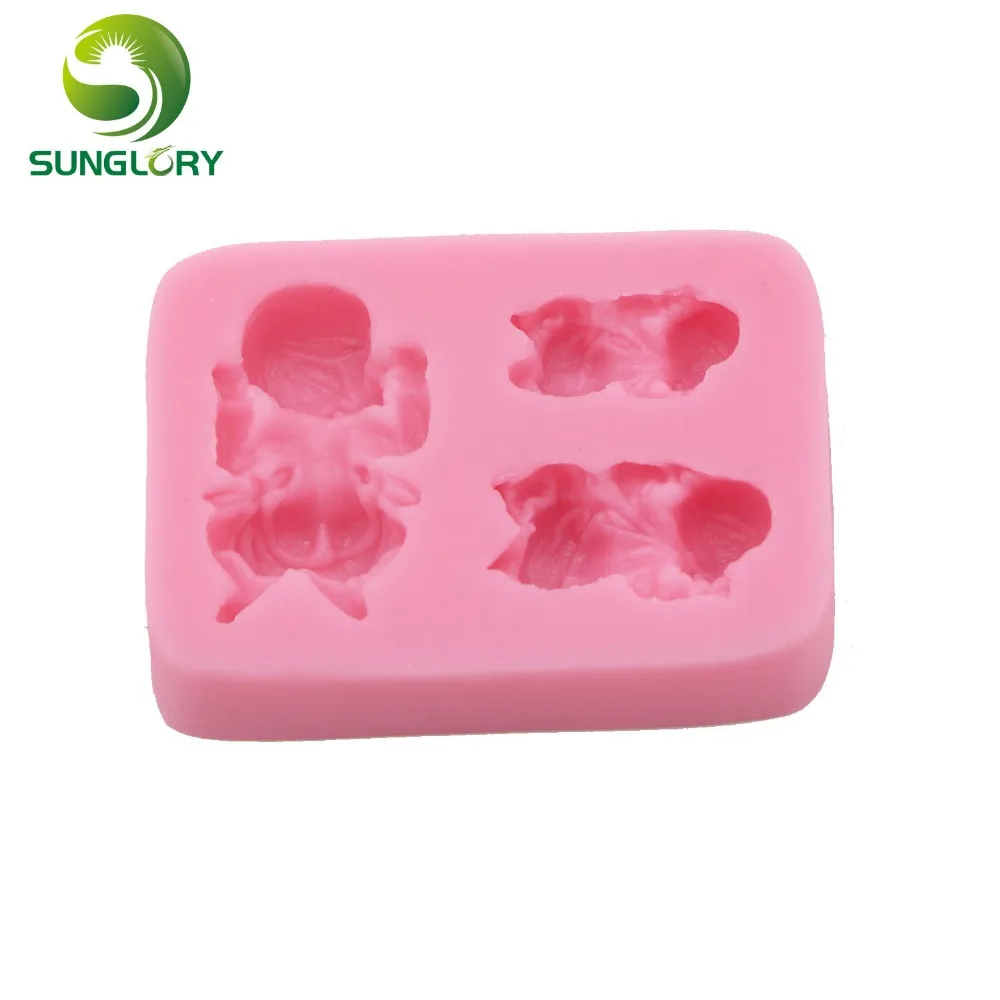 Милые спящие Детские Силиконовые Формочки 3 младенцев в форме помадки форма для