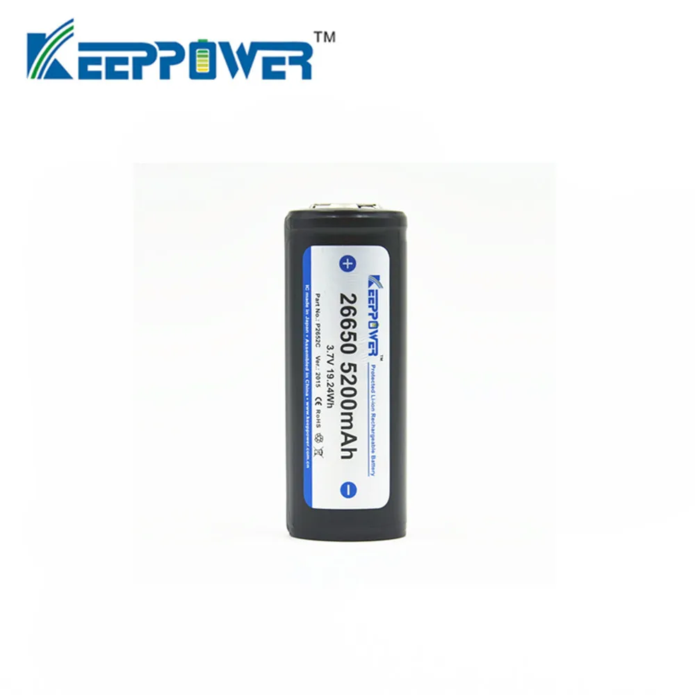 2 шт. Keeppower 26650 5200 мАч P2652C защищенная перезаряжаемая батарея с Xpower C1 умное зарядное