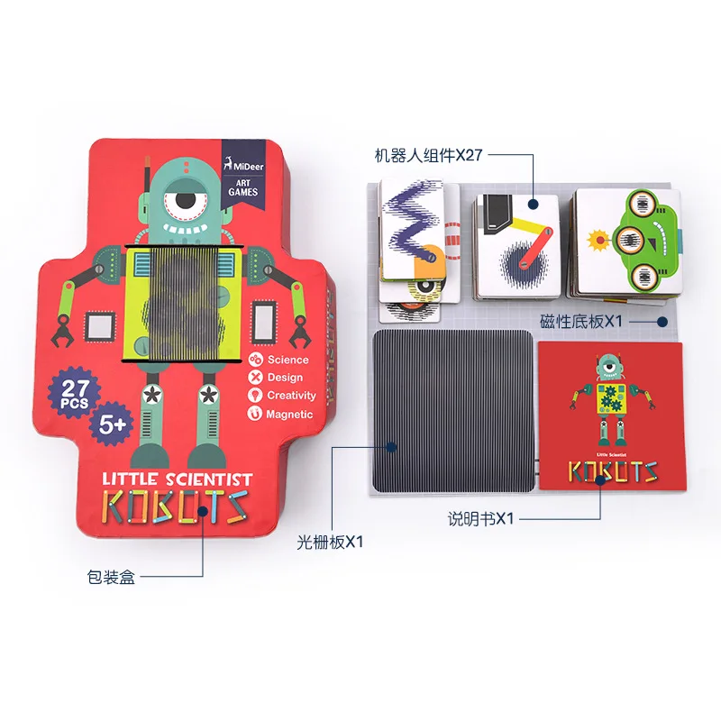 

Mideer Children Movable Robot Paper Puzzle Raster Puzzle Education and Learning Toys for Kids