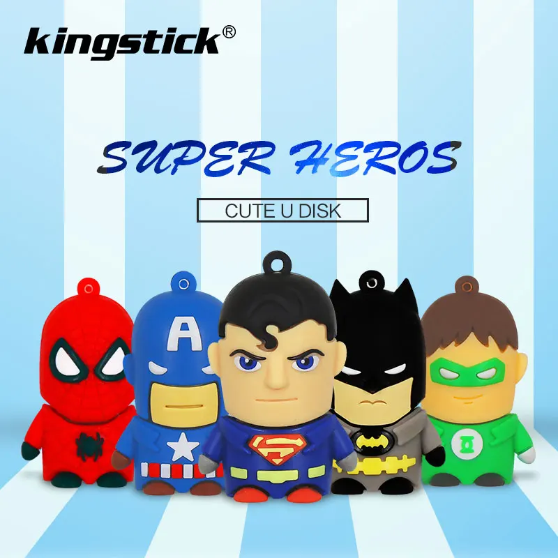 Забавный герой 128 ГБ USB флеш-накопитель super man Pendrive 4 ГБ 8 ГБ 16 ГБ флеш-накопитель Игрушка USB Флешка 32 Гб 64 Гб мини-usb-ключ memoria Stick