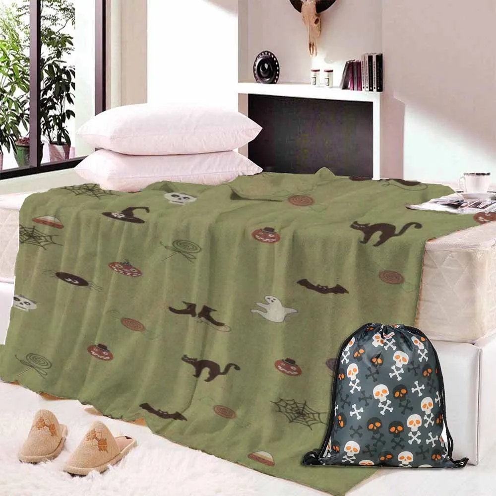 Blanket Bag 3 Мягкий фланелевый скелет, череп на Хэллоуин голова паук чистая кошмар пледы тепло мягкий плюшевый диван кровать Прямая поставка - Цвет: Blanket Bag 3