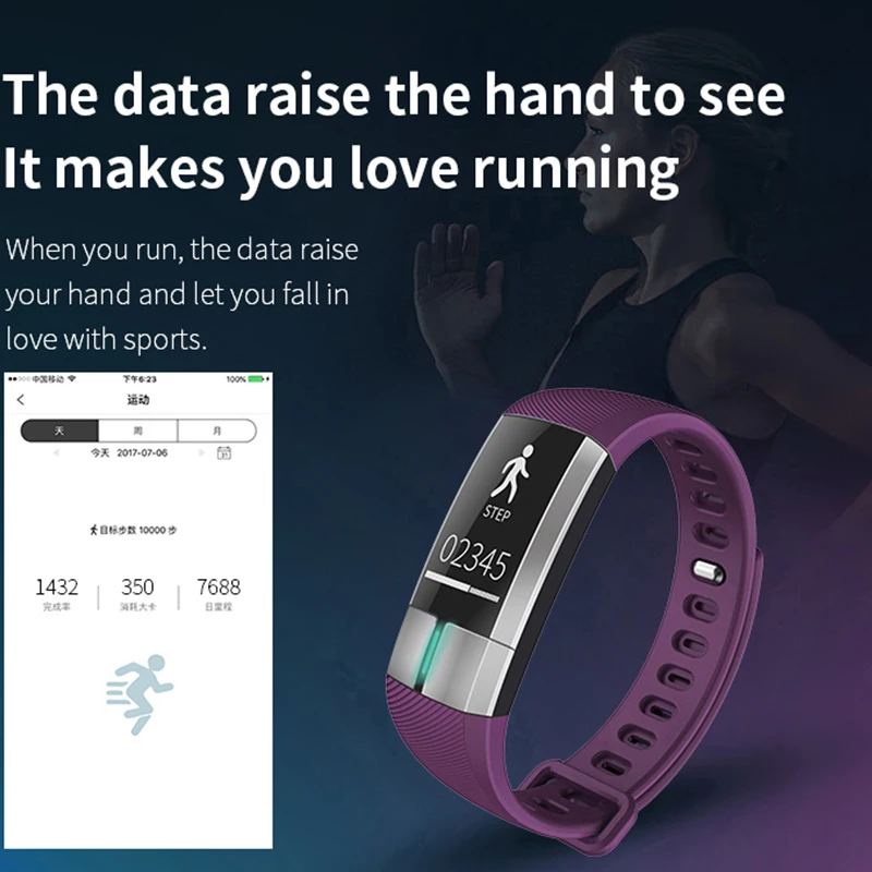 Смарт-браслет ECG с пульсометром спортивные часы водонепроницаемым OLED дисплеем ip67