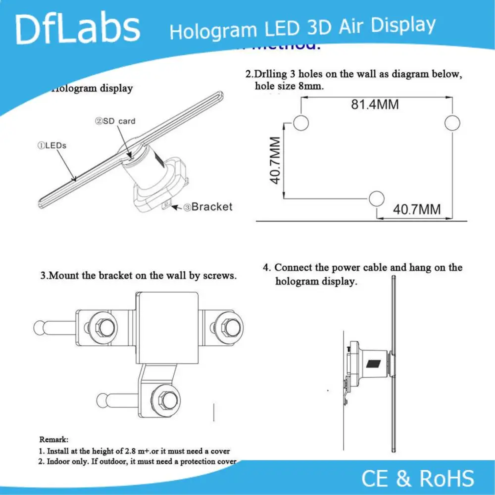 DfLabs голограмма 3D LED вентилятор плеер|Проекционные экраны| |