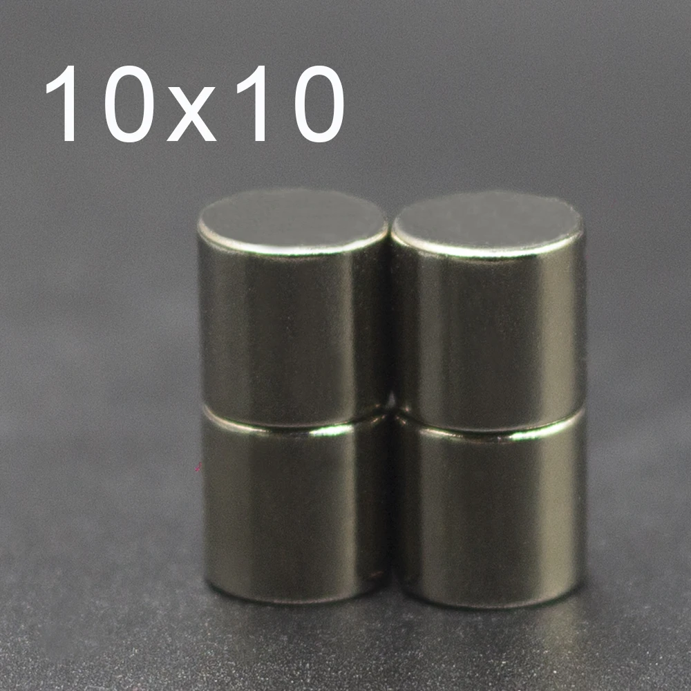 10/20/50/100 Pcs 10x10 неодимовый магнит 10 мм x 10 мм N35 NdFeB Круглый супер мощный сильный постоянный магнетический imanes диск 10x10