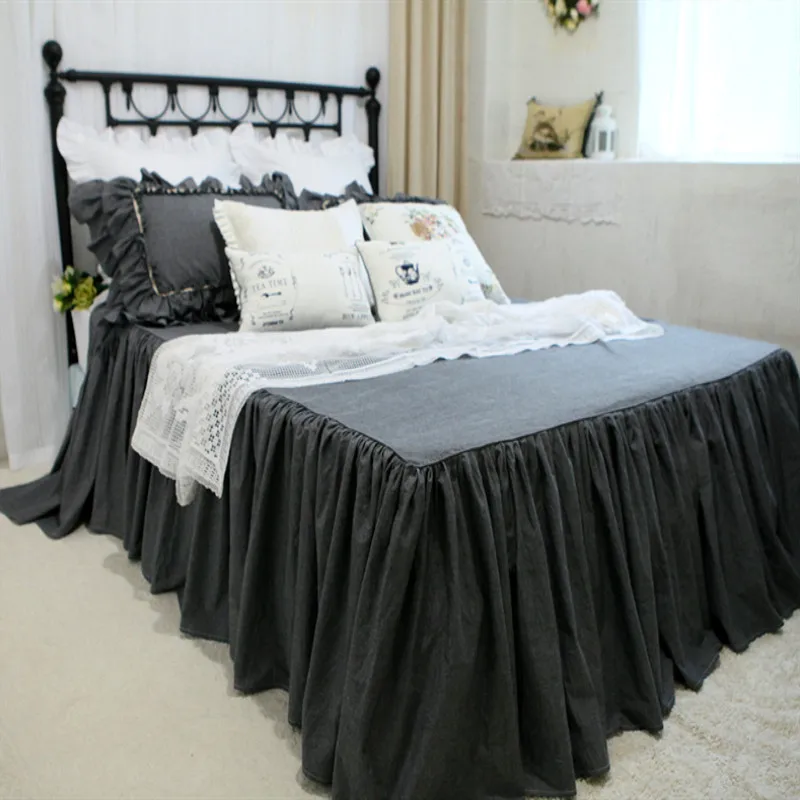 

Full grey bedspread wrinkle handmade bed cover 100% cotton coverlet bedroom bed spread bed covers ( not including pillowcase )