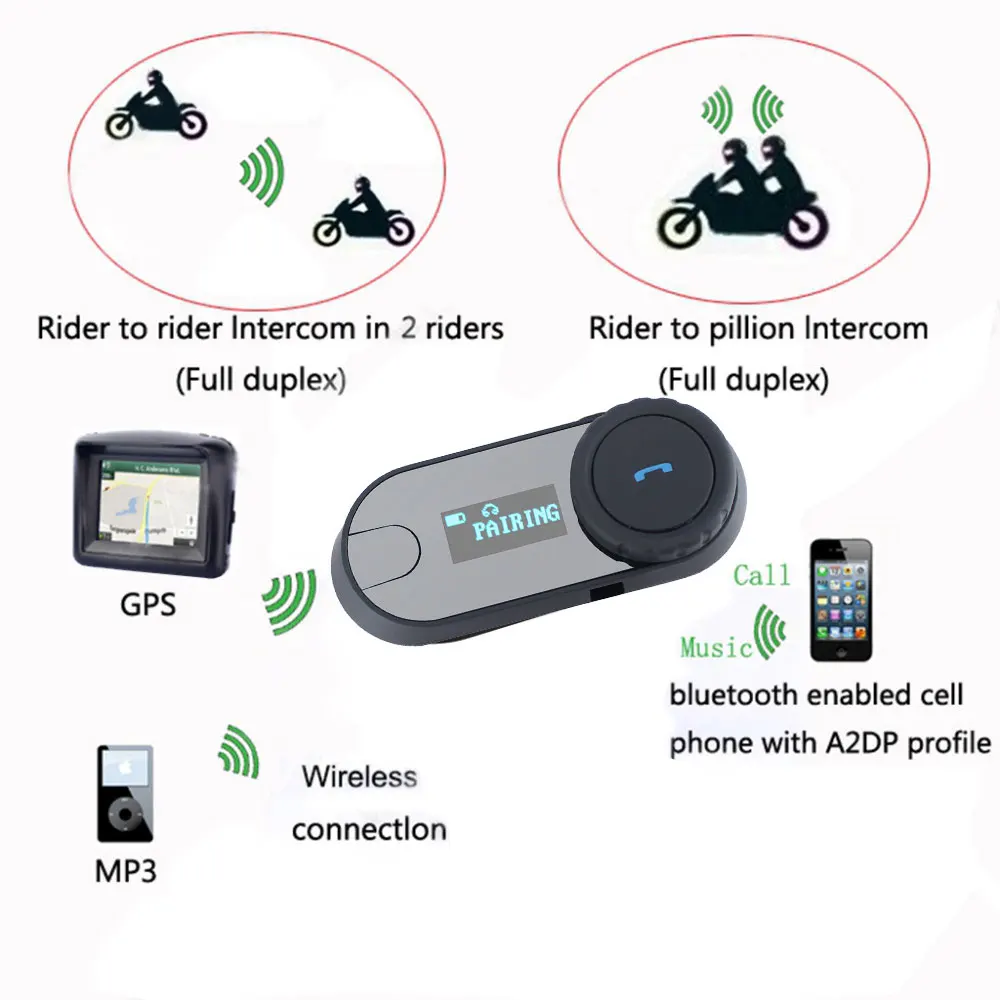 Коммуникатор для мотоциклистов 2 шт. Hi Fi BT Интерком bluetooth шлема доставка из