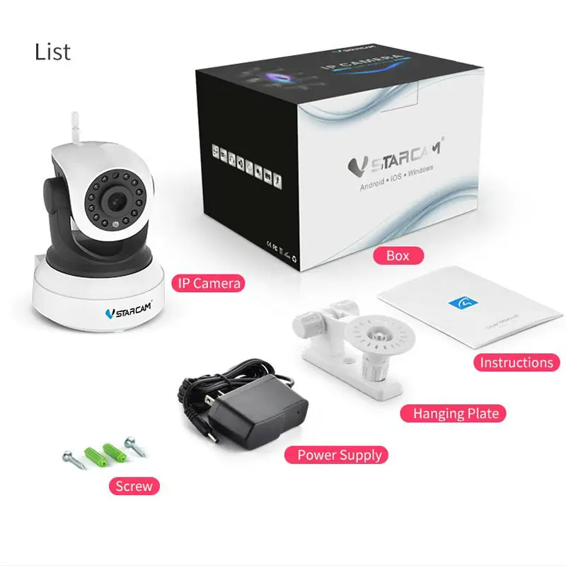 Vstarcam C24S Full HD 1080P 2MP WIFI IP Camera Indoor Infrared Dual IR-Cut Dome Night Vision Wireless Onvif Security | Безопасность и