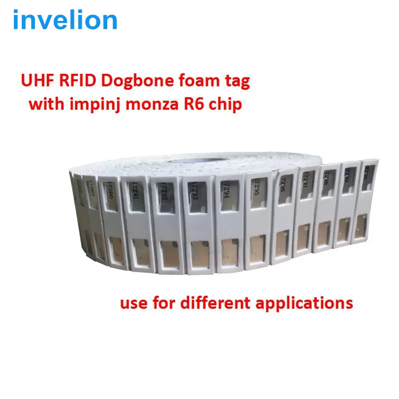 1000 шт/рулон uhf RFID Dogbone бибибирка 3 мм Толщина времени 860 960 МГц для марафона бега rfid
