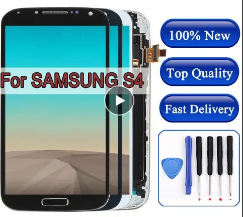 I545 I9500 i9505 ЖК дисплей для SAMSUNG Galaxy S4 сенсорный экран дигитайзер с рамкой i545