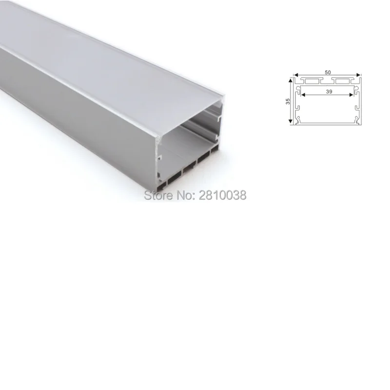

50 X 2M Sets/Lot Surface mounting led aluminium profile U type wide aluminum led channels for ceiling recessed lighting