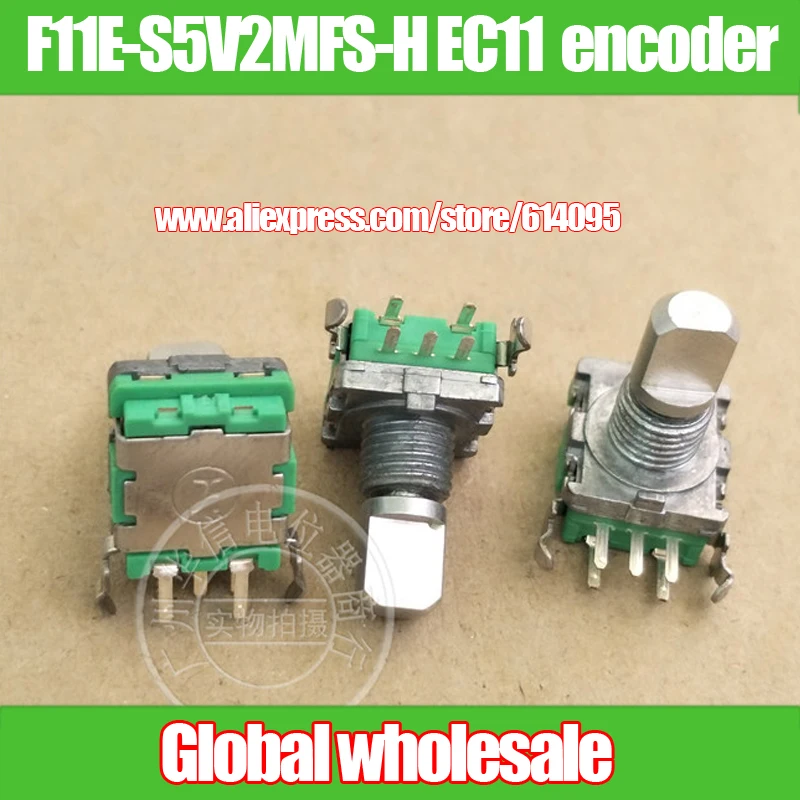4 шт. F11E S5V2MFS H EC11 горизонтальный кодер с переключателем 30 точек ручка