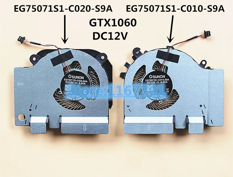 

New Original Laptop/Notebook CPU/GPU Cooler Cooling Fan For XiaoMi MI 15.6 GTX1060 EG75071S1-C020-S9A EG75071S1-C010-S9A DC12V