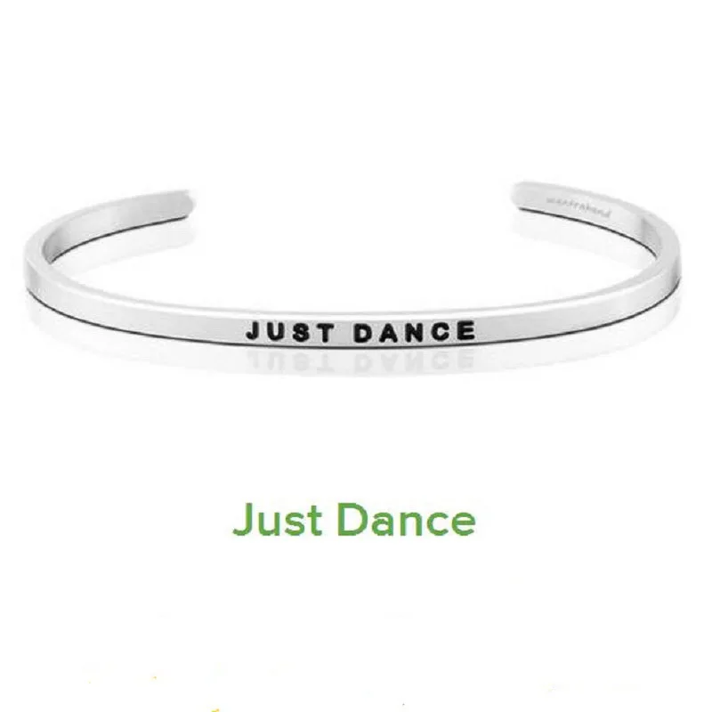 Love Bracelet New Stainless Steel Engraved Positive Inspirational Quote Hand Stamped Cuff Bangle For Women Best Gifts | Украшения и