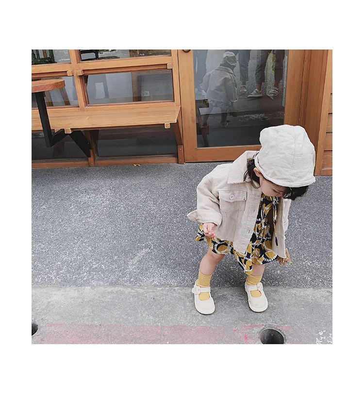 Весна г.; классическая Классическая рубашка из вельвета в японском стиле для девочек; Повседневная хлопковая блузка с длинными рукавами для малышей; куртки; одежда для малышей