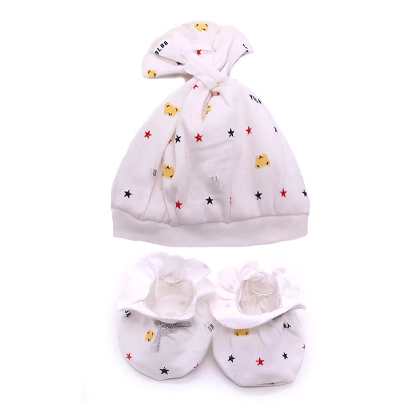 Трикотажная Теплая Шапка-бини из 100% хлопка носки для малышей детей девочек