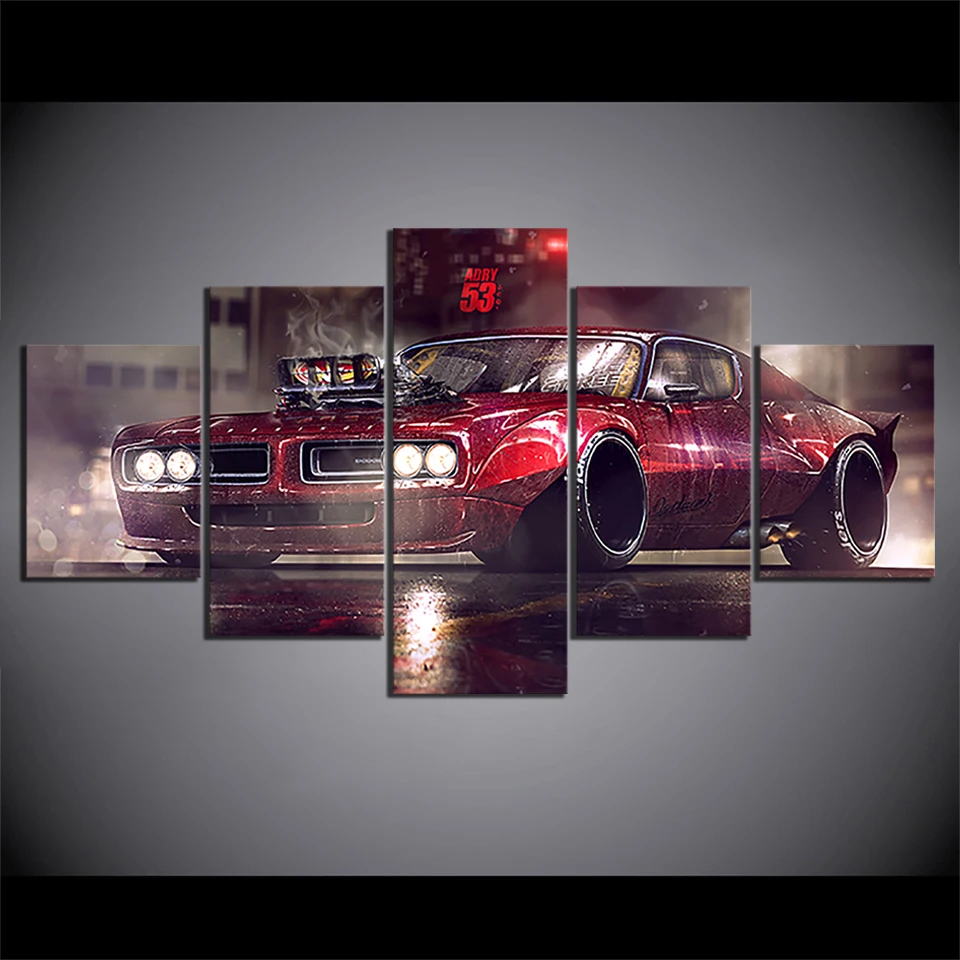 5 шт. HD печать автомобиль американская мышца автомобиль Pontiac GTO Ретро Спорт автомобиль Холст Картина цифровое искусство для стены домашний декор YK-1251