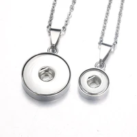 stainless steel snap button jewelry pendant necklace with link chain fit 18mm12mm snap necklace jewelry women 2290
