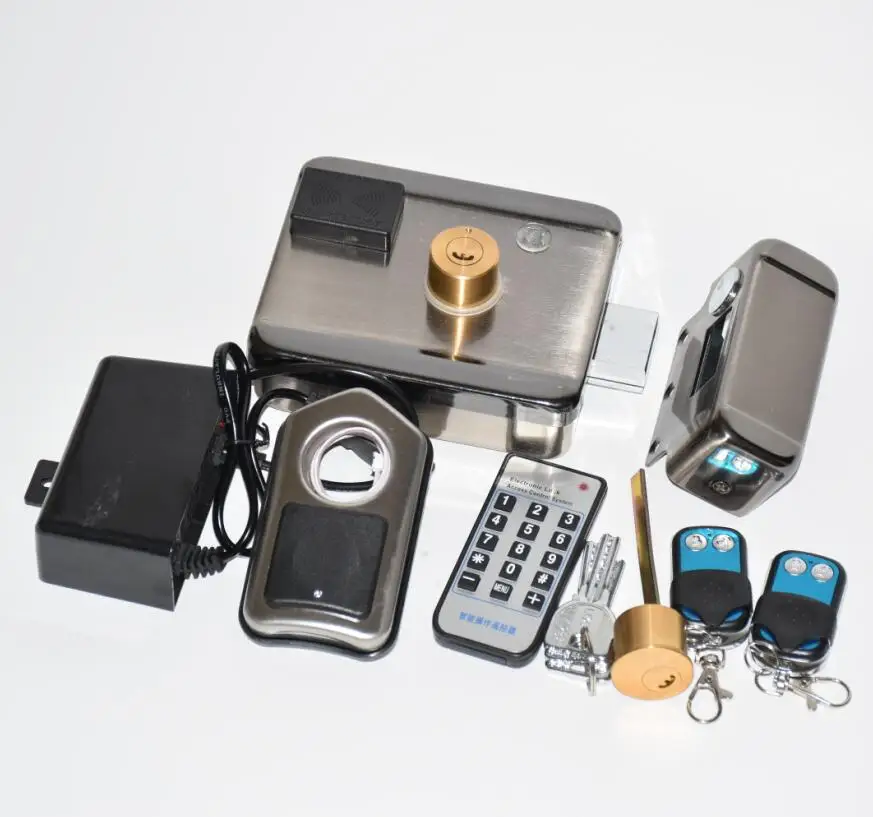 

2 remote controls battery power /12VDC 13.56MHZ IC RFID Reader electric Gate Door Lock Access Control System kit with 10tags