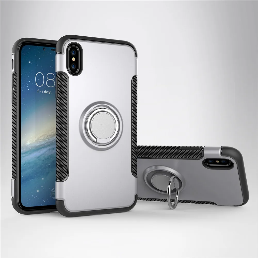 Silvery Heavy Duty Броня чехол для huawei P30 Lite чехол huawei P30 P20 Pro P10 Honor 8 9 10 Lite 8X Коврики 20 Pro NOVA 3i 4 V20 Коврики 20 10 Lite держатель Cove - Цвет: Silvery