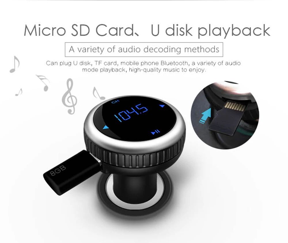 Автомобильный MP3 Bluetooth fm-передатчик Handsfree Bluetooth автомобильный комплект модулятор Carkit двойной USB светодиодный дисплей U диск для Iphone7 samsung