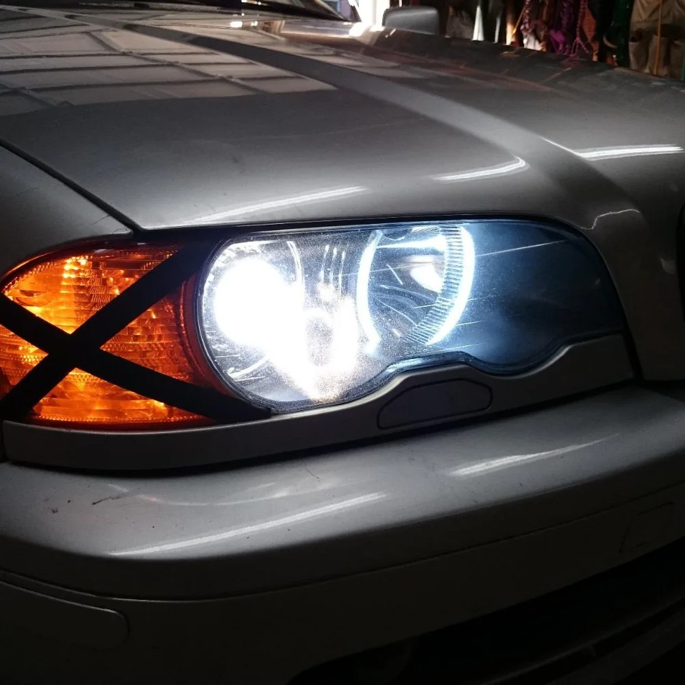 3014 LED 99 SMD Angel Eyes для BMW E46 комплект кольцевых гало без проектора белый (без фара