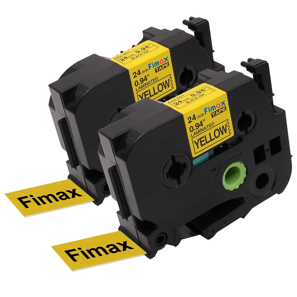 Fimax 1 пакет TZe651 TZe-251 TZE-451 24 мм совместимый принтер наклеек Brother P-touch этикетировщик TZe-651 черный на желтом цвете TZe-151 TZe-251 tze-551