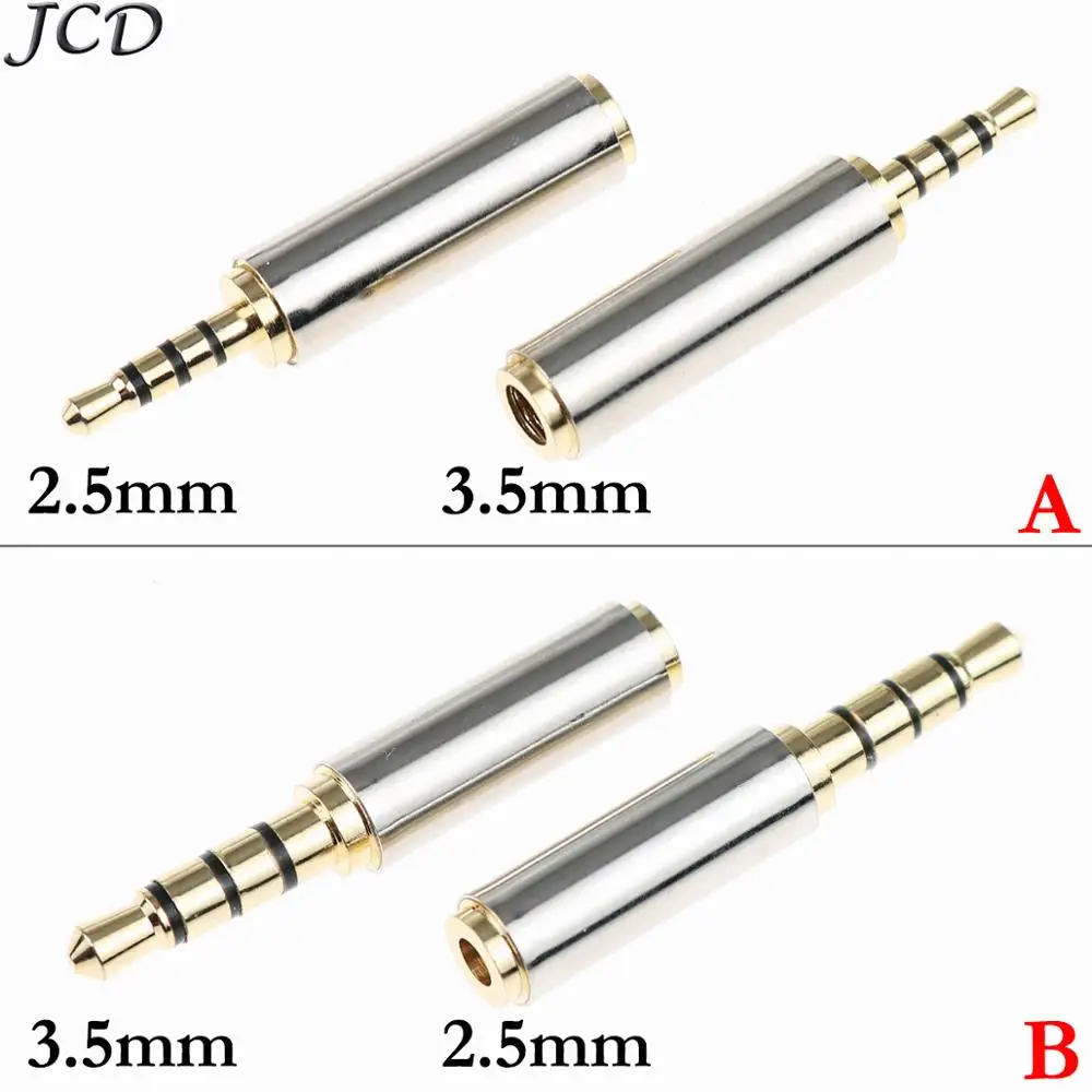 

JCD 4 Pole 3.5/2.5mm Male to Female Jack Audio Adapter Gold Plated Stereo Audio Headphone Jack Adapter Converter for Headphones