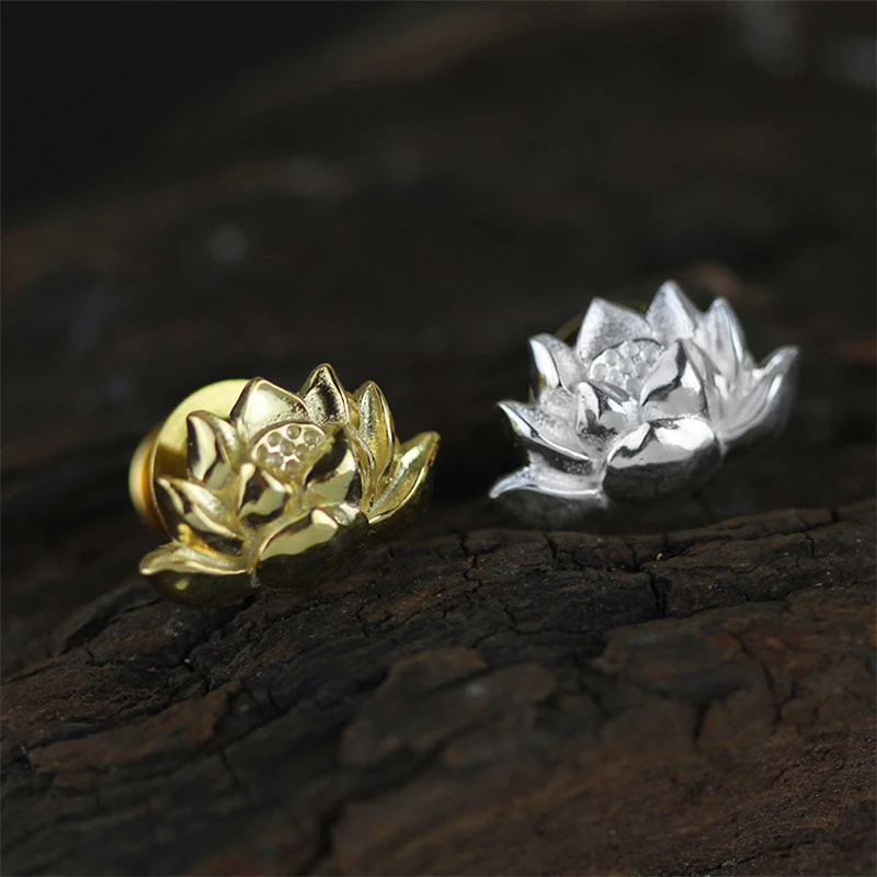 Женская Брошь значок Lotus Fun Винтажная брошь ручного изготовления из настоящего